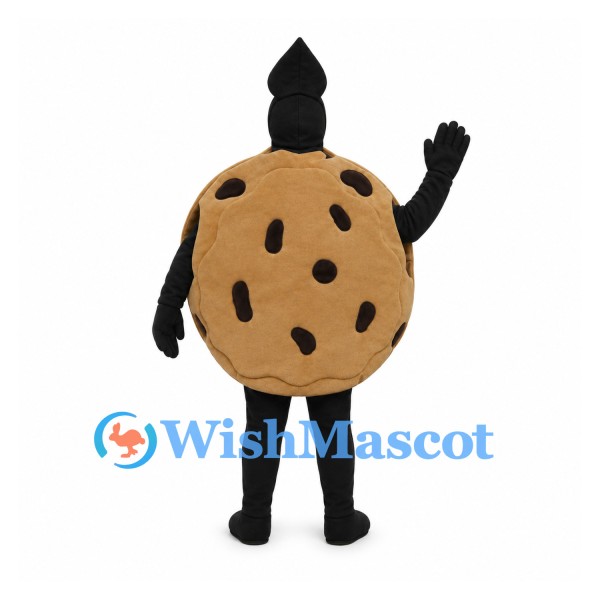 Cookie Mascot Costume with Chocolate Chip Details and Black Hat