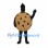 Cookie Mascot Costume with Chocolate Chip Details and Black Hat