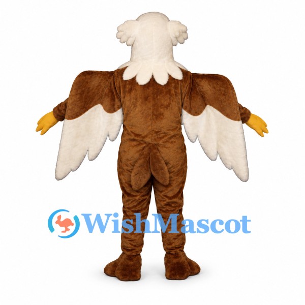 Bald Eagle Mascot Costume with Brown Wings and White Head