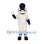 Baseball Mascot Costume with White Pinstripe Uniform and Navy Cap