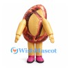 Pretzel Mascot Costume with Brown Twisted Body and Gold Limbs
