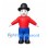 Man Mascot Costume with Black Bowler Hat and Red Shirt