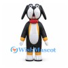 Dog Mascot Costume in Black and White with Red Collar