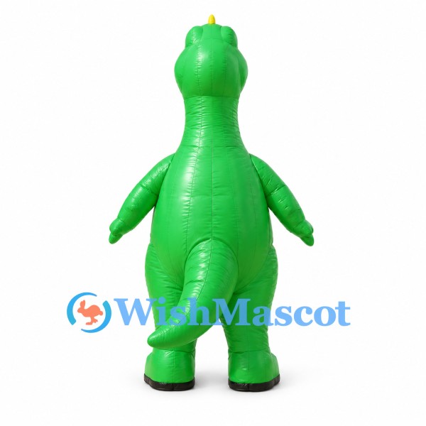 Dinosaur Mascot Costume in Green with Long Tail and Yellow Claws