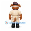 Pilot Dog Mascot Costume with Goggles and Tan Uniform