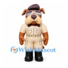Pilot Dog Mascot Costume with Goggles and Tan Uniform