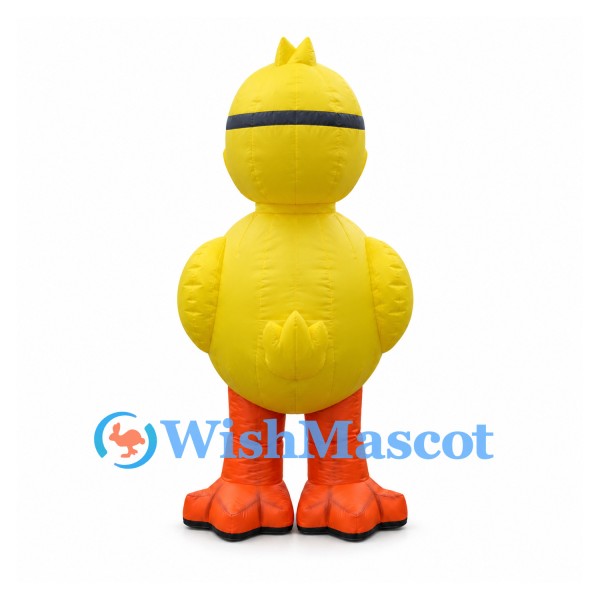 Duck Mascot Costume in Yellow with Black Goggles