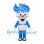 Torch Mascot Costume with Blue Flame and White Body