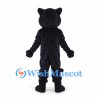 Black Panther Mascot Costume with Yellow Eyes and Long Tail