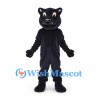 Black Panther Mascot Costume with Yellow Eyes and Long Tail