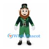 Leprechaun Mascot Costume with Green Top Hat and Jacket