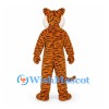Tiger Mascot Costume in Orange with Black Stripes and White Belly