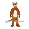 Tiger Mascot Costume in Orange with Black Stripes and White Belly