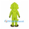 Triceratops Mascot Costume in Lime Green with Open Face Hood