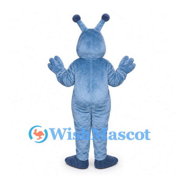 Alien Mascot Costume in Blue with Two Rounded Antennae