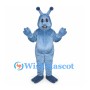 Alien Mascot Costume in Blue with Two Rounded Antennae