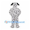 Dalmatian Dog Mascot Costume with Black Spots and Open Face Hood