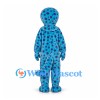 Monster Mascot Costume in Blue with Purple Spots and Belly