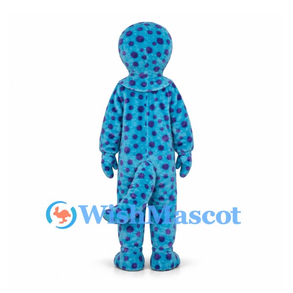 Monster Mascot Costume in Blue with Purple Spots and Belly