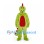 Dinosaur Mascot Costume in Lime Green with Red Belly and Spikes