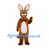 Kangaroo Mascot Costume in Brown with Large Ears and Long Tail