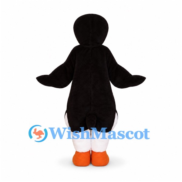 Penguin Mascot Costume in Black and White with Orange Beak