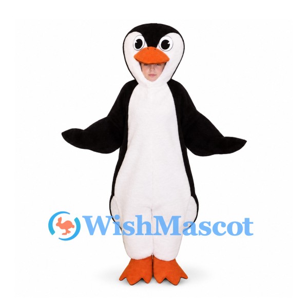Penguin Mascot Costume in Black and White with Orange Beak