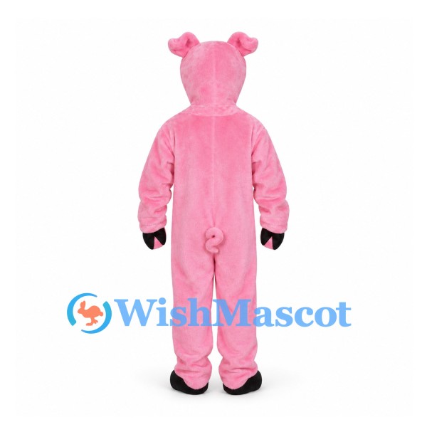 Pig Mascot Costume in Pink with Open Face Hood