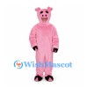 Pig Mascot Costume in Pink with Open Face Hood
