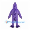 Shark Mascot Costume in Purple with White Belly and Teeth