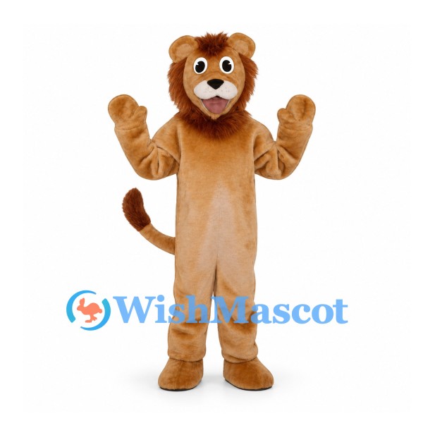 Lion Mascot Costume in Tan with Brown Mane