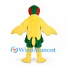 Parrot Mascot Costume in Yellow with Red Belly and Green Tail