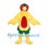 Parrot Mascot Costume in Yellow with Red Belly and Green Tail