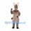 Donkey Mascot Costume in Gray with Tall Ears and Black Hooves
