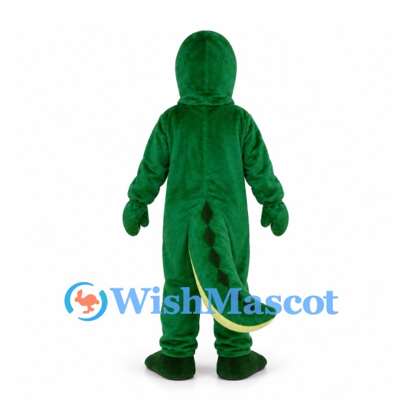Dinosaur Mascot Costume in Green with Pale Yellow Belly