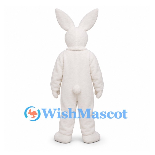 Rabbit Mascot Costume in White with Pink Inner Ears