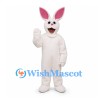 Rabbit Mascot Costume in White with Pink Inner Ears