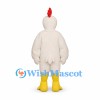 Chicken Mascot Costume in White with Red Comb and Open Face Hood
