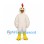 Chicken Mascot Costume in White with Red Comb and Open Face Hood