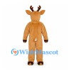 Reindeer Mascot Costume in Tan with Brown Antlers