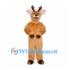 Reindeer Mascot Costume in Tan with Brown Antlers