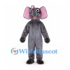 Elephant Mascot Costume in Gray with Pink Inner Ears