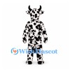 Cow Mascot Costume with Black and White Spots and Pink Muzzle