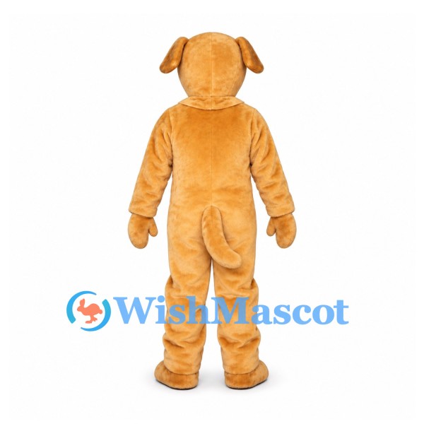 Dog Mascot Costume in Golden Brown with Open Face Hood