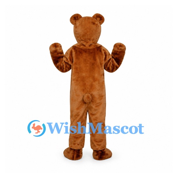 Bear Mascot Costume in Brown with Open Face Hood