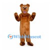 Bear Mascot Costume in Brown with Open Face Hood