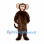 Monkey Mascot Costume in Brown with Round Ears and Long Tail