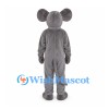 Mouse Mascot Costume in Gray with Pink Inner Ears and Long Tail