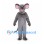 Mouse Mascot Costume in Gray with Pink Inner Ears and Long Tail