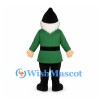 Gnome Mascot Costume with Green Coat and White Beard